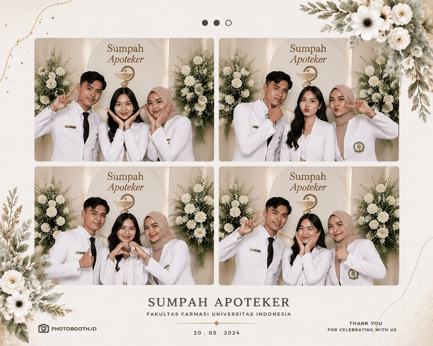 Photo strip hasil photobooth di acara sumpah apoteker